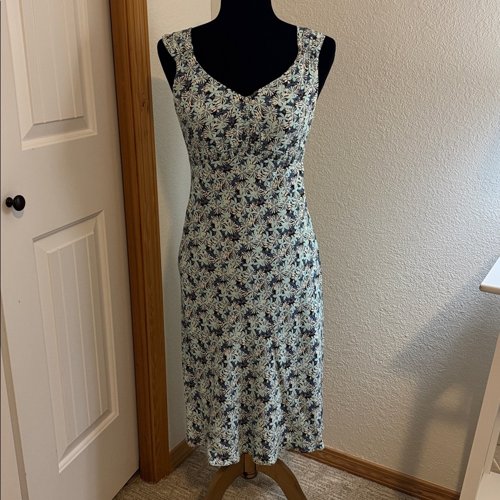 LOFT Brown and Blue Floral Blouse